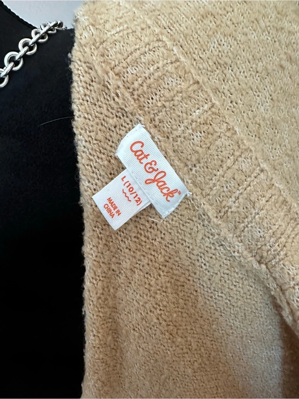 Cat & Jack Cream Open-Front Knit Cardigan